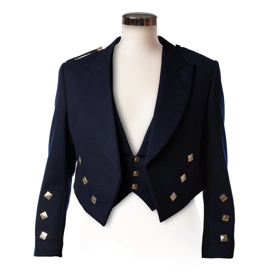 Men's 100% Merino wool, Prince Charlie Kilt Jacket with Waistcoat