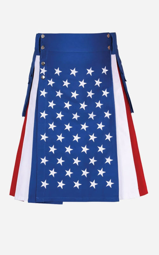 American Flag Hybrid Utility Kilt For Patriotic Men